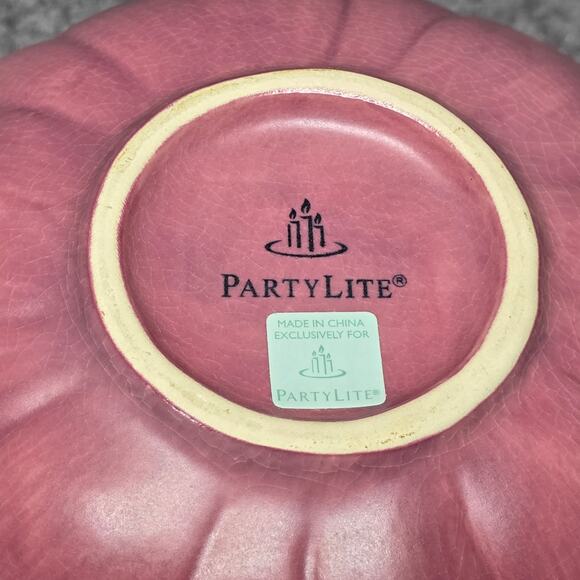PartyLite Pink Asian Persuasion Lotus Flower Decorative Multi Use Bowl Floral - Picture 7 of 13